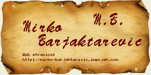 Mirko Barjaktarević vizit kartica